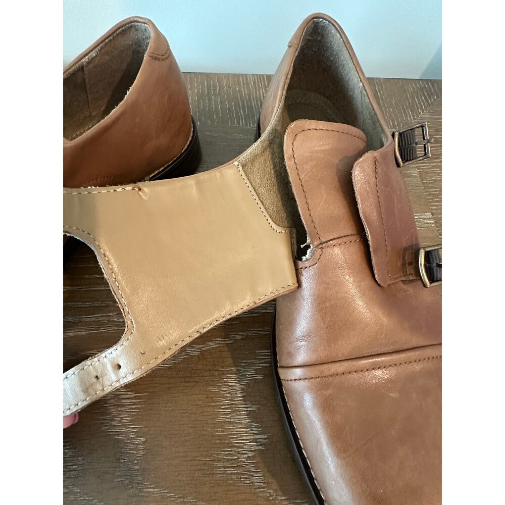 Stafford Men’s Size 8M Tan Brown Leather Double Monk Strap Dress Shoes Oxford - Picture 6 of 11